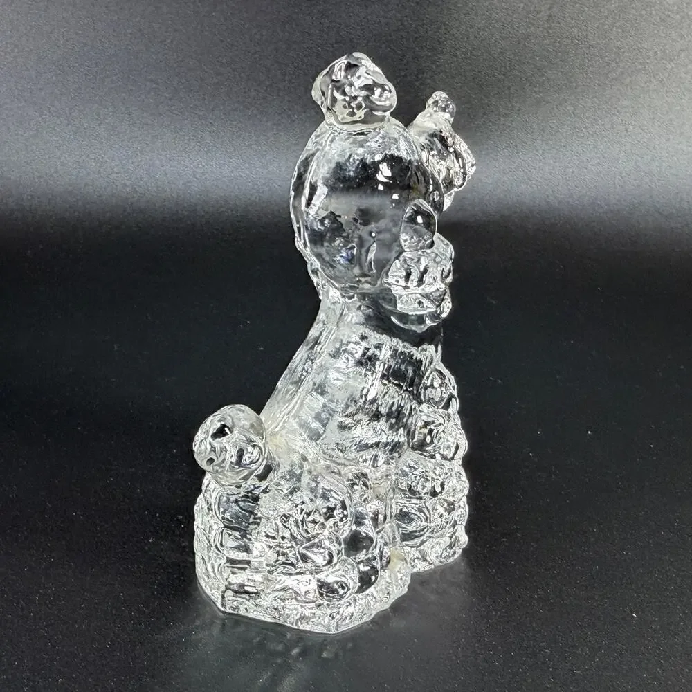 Vintage Standard Toy Fancy Poodle Dog Glass Paperweight Figurine 4
